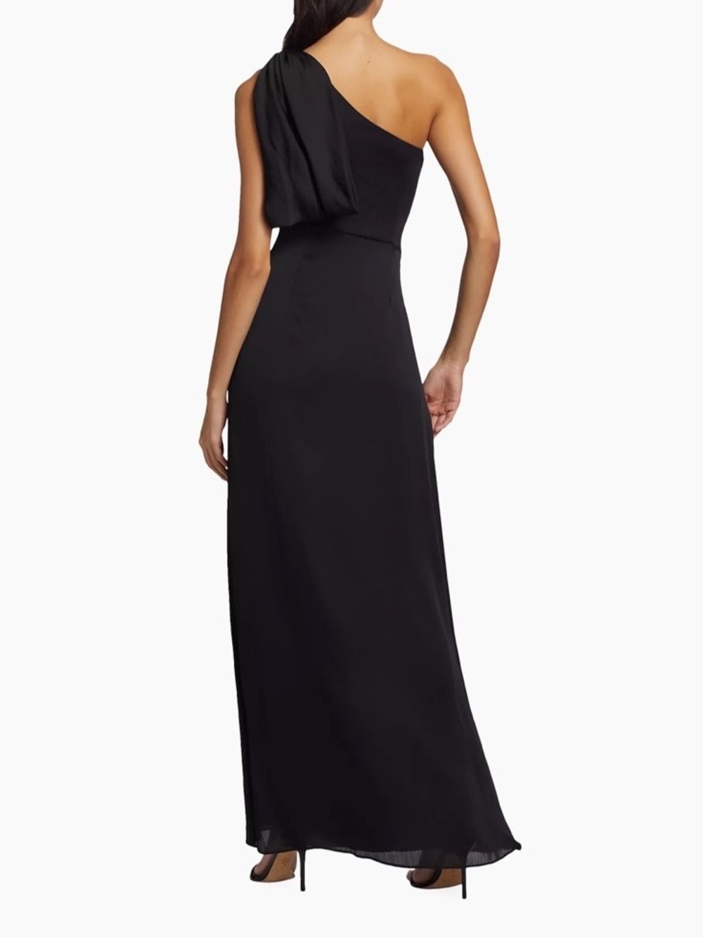 Sachin Babi Chelsea Black One-Shoulder Evening Gown with Draped Bow - Picture 5 of 10